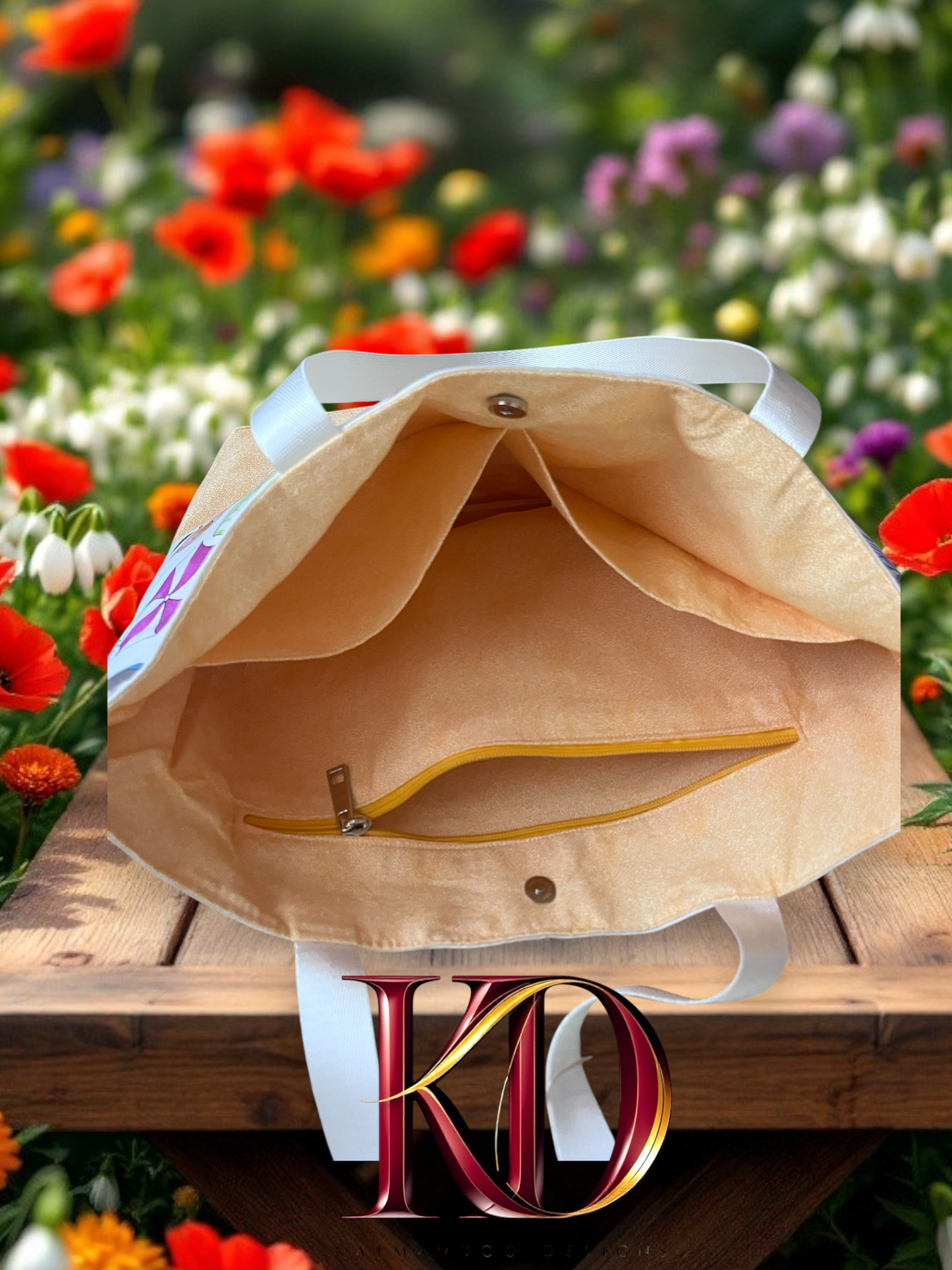 Sunny Days Yellow Accent Beach Bag