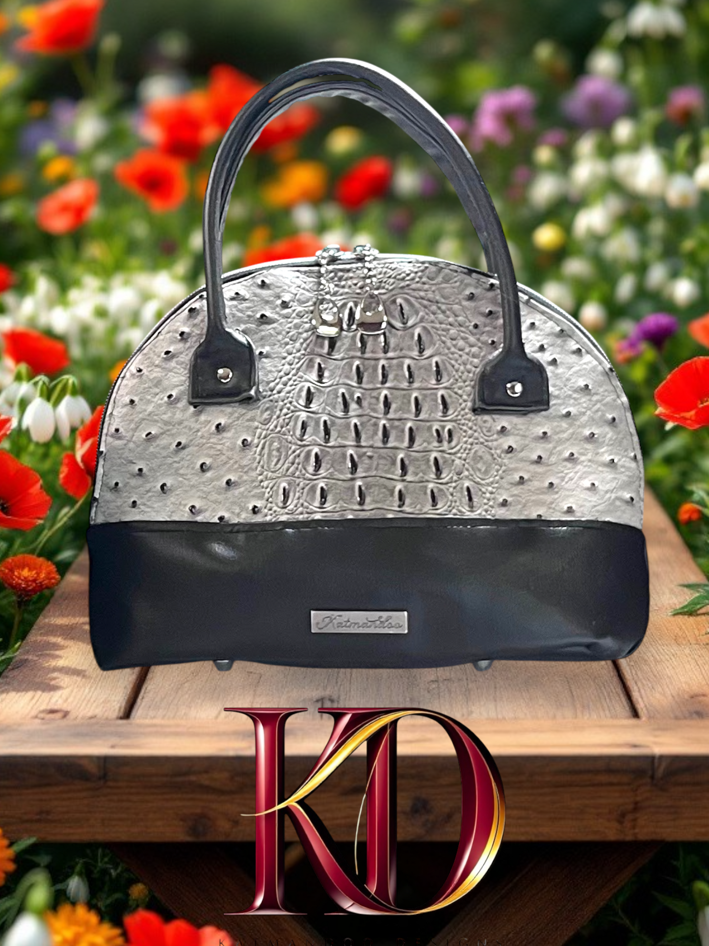 Silver Noir Dome Bag