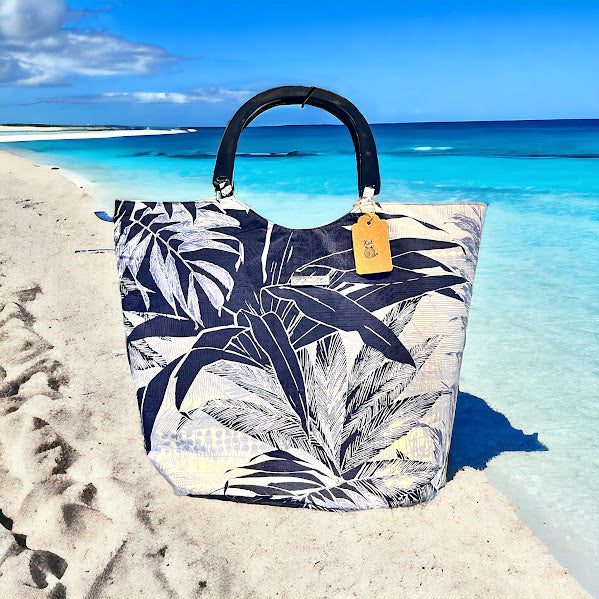 Tropical flower fashion tote