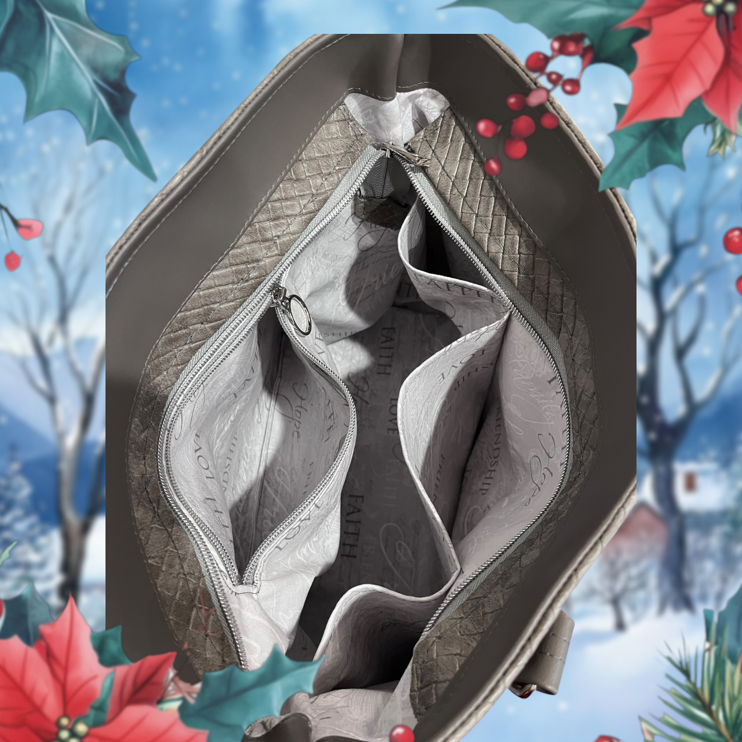 Grey Passionflower handbag