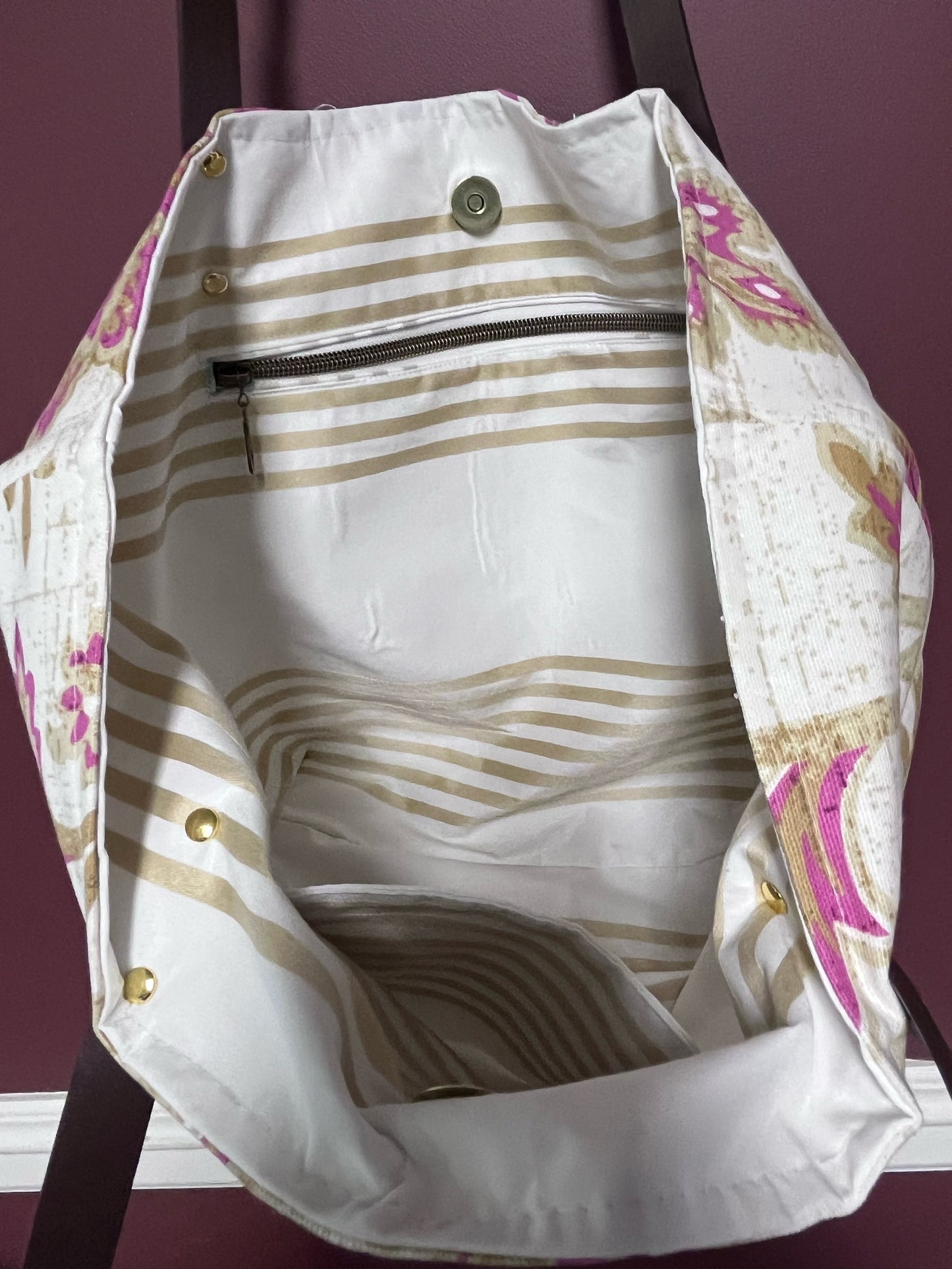 Pink and Gold Floral Fashion bag