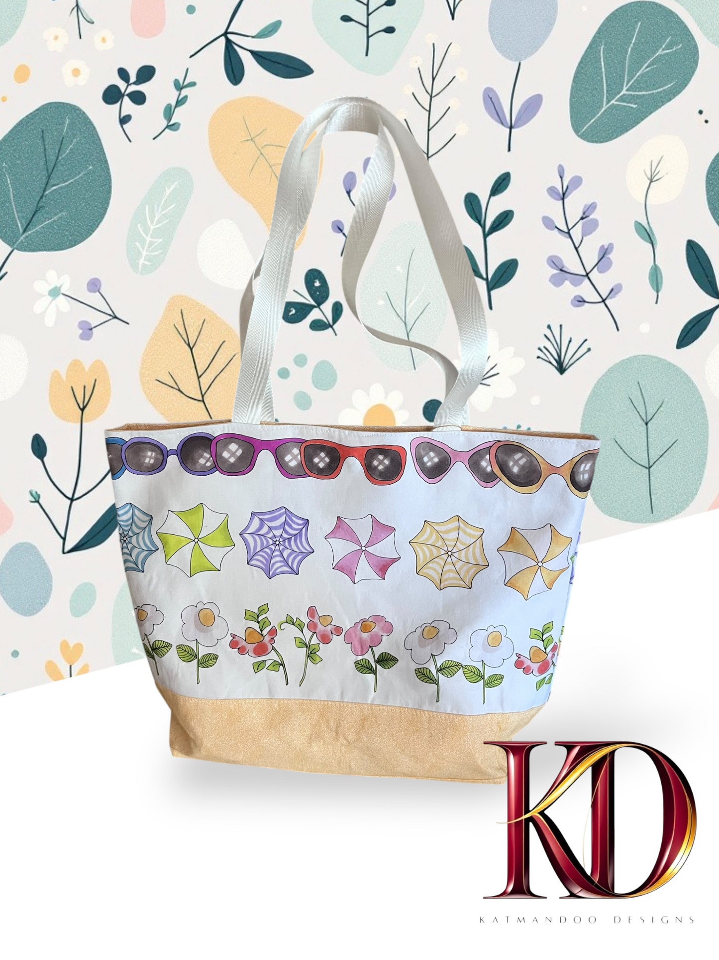 Sunny Days Yellow Accent Beach Bag