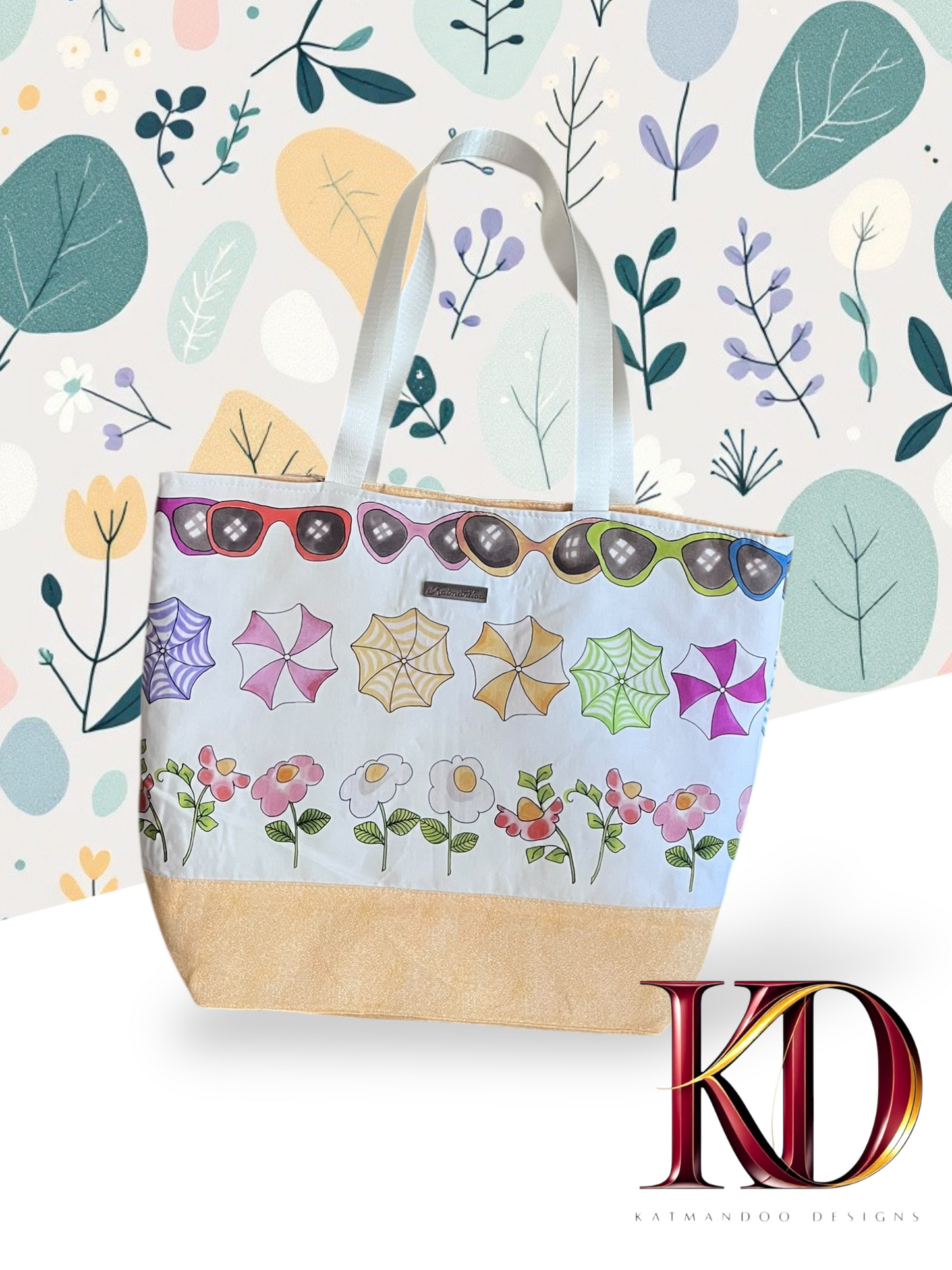 Sunny Days Yellow Accent Beach Bag
