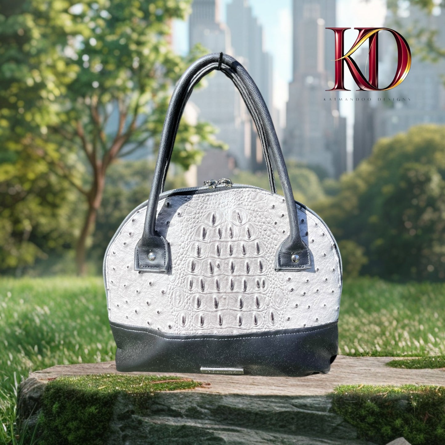 Silver Noir Dome Bag
