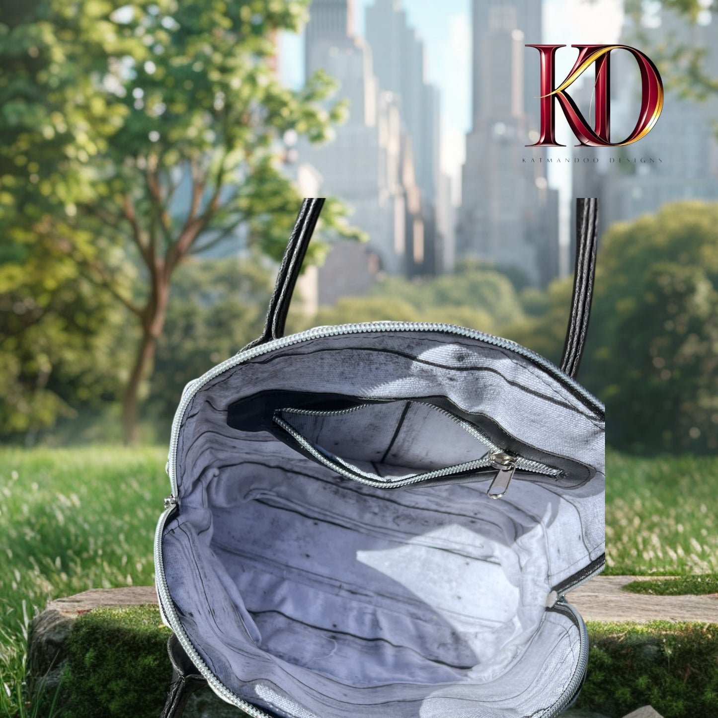 Silver Noir Dome Bag