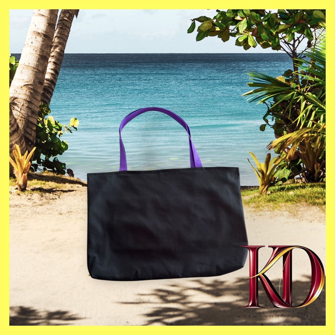 🐾 Vibrant Cat Art Canvas Beach Bag
