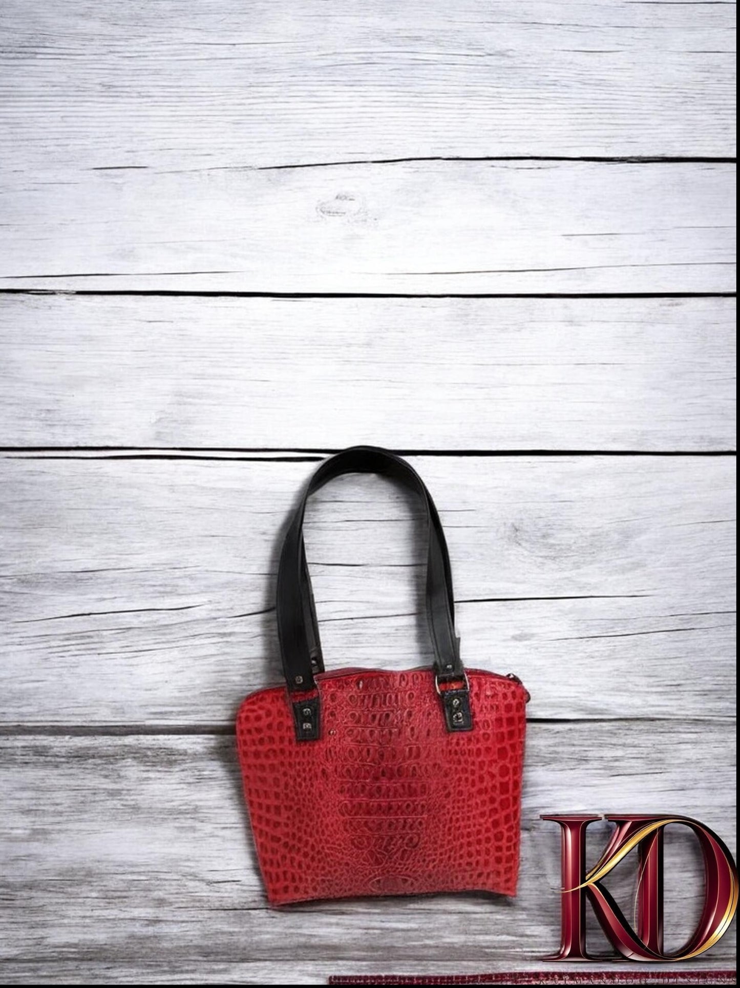 Lola Handbag – Faux Croc Red