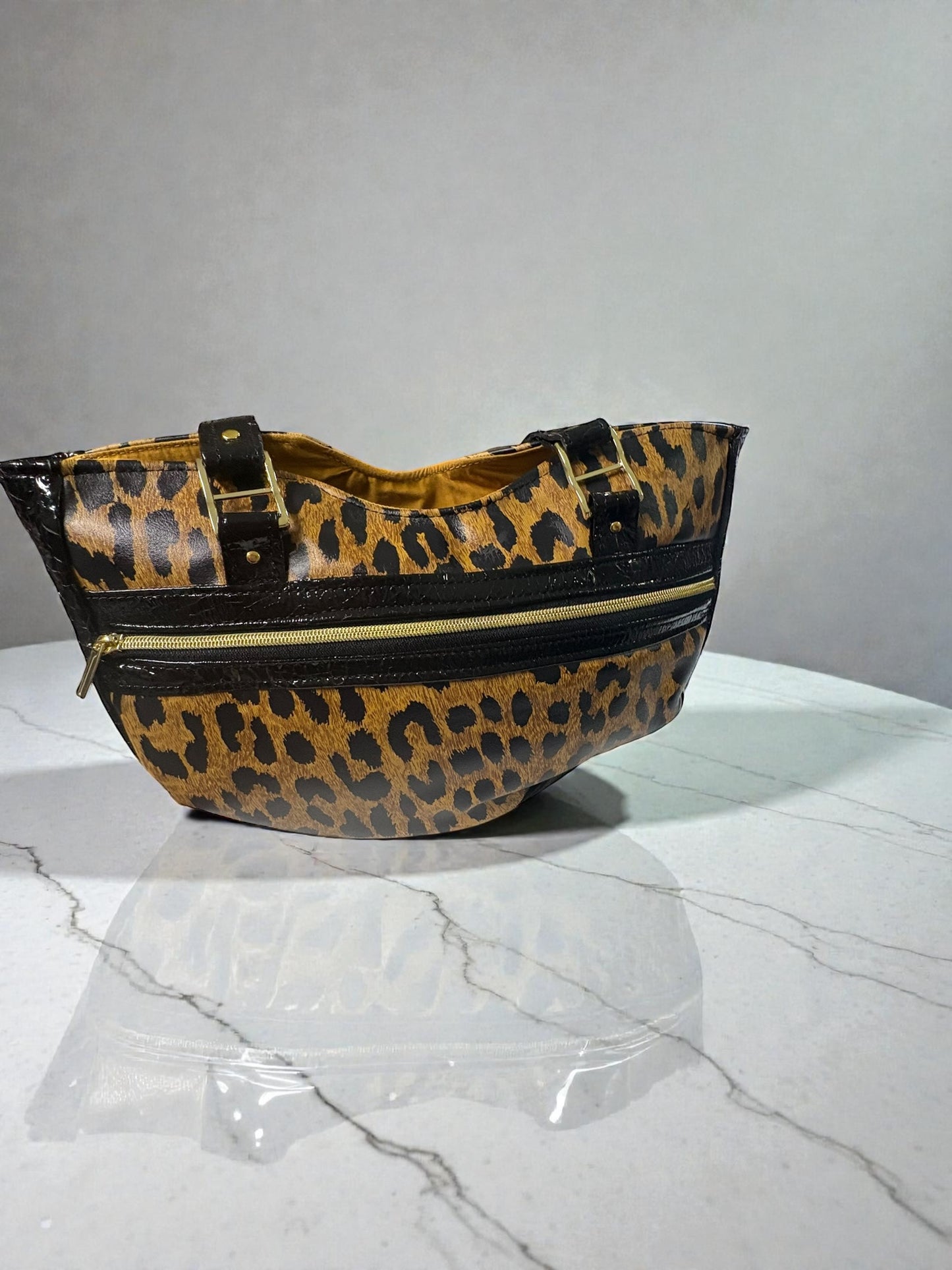Leopard Luxe Leather Shoulder Bag