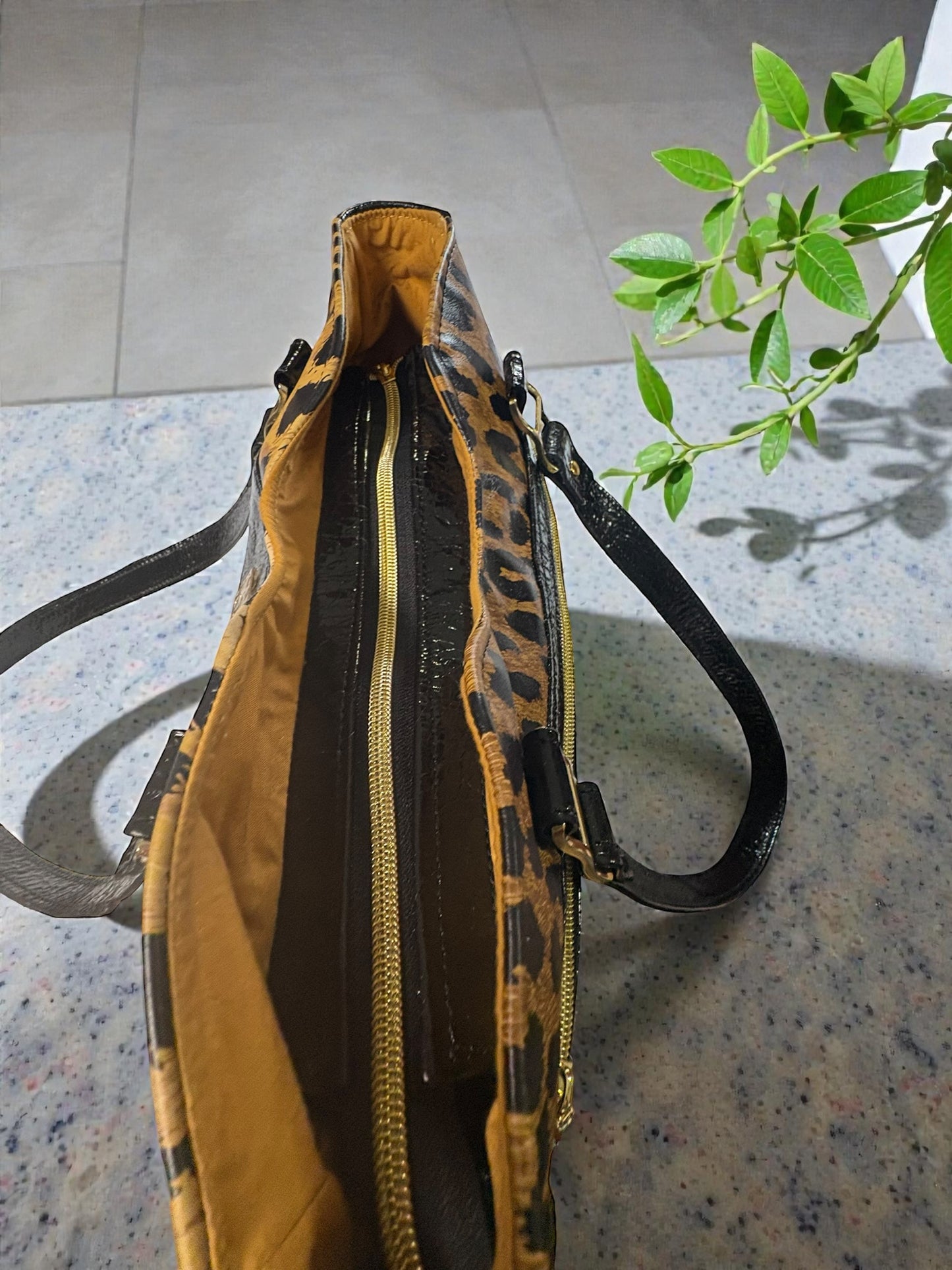 Leopard Luxe Leather Shoulder Bag