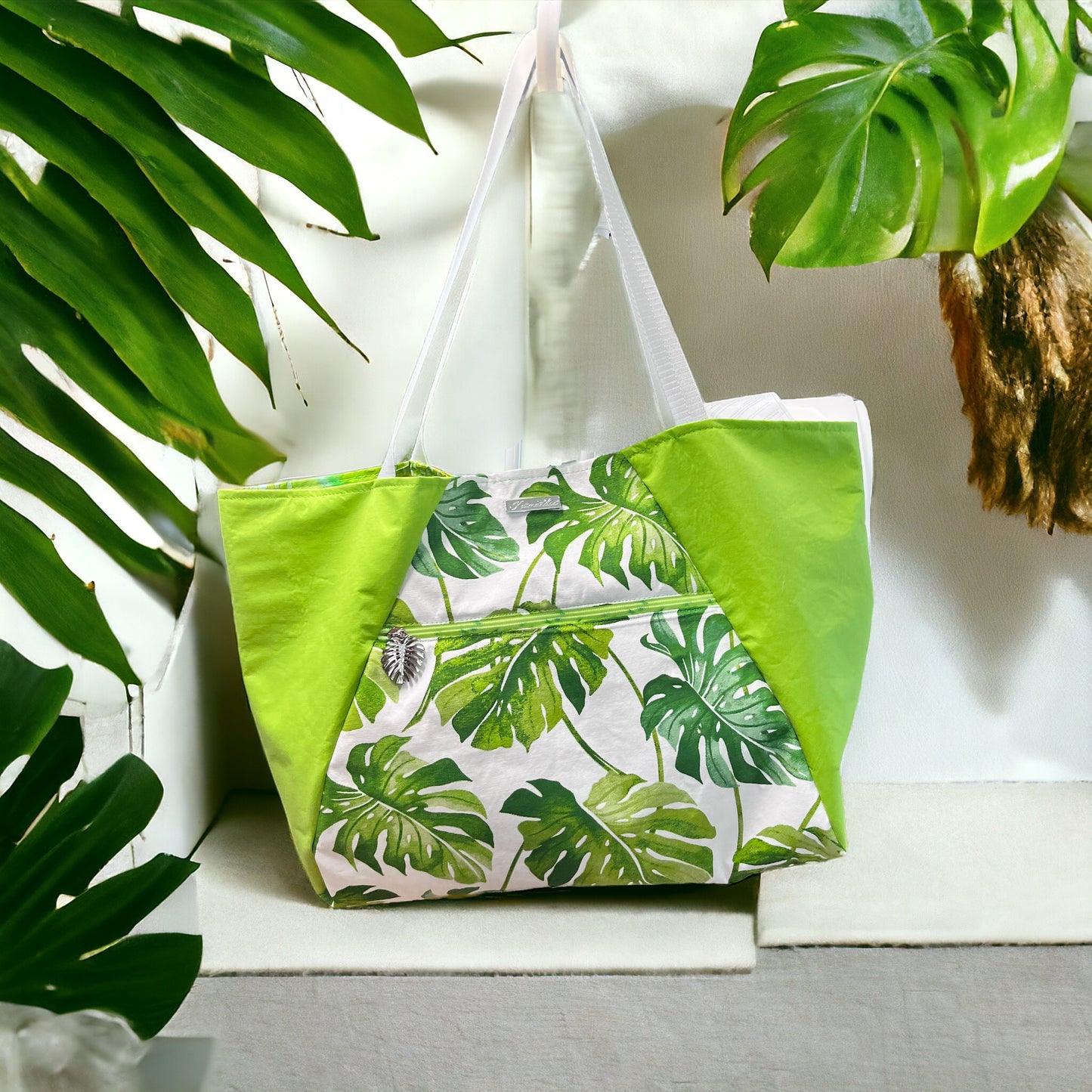 Monstera Beach Bag