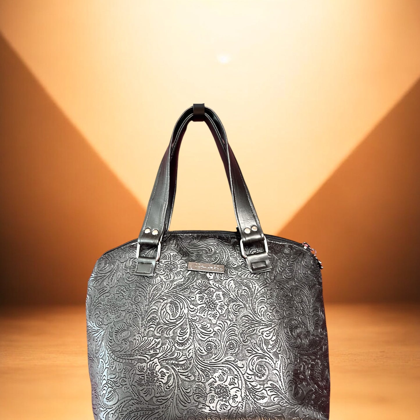 Lola Handbag Black Tooled