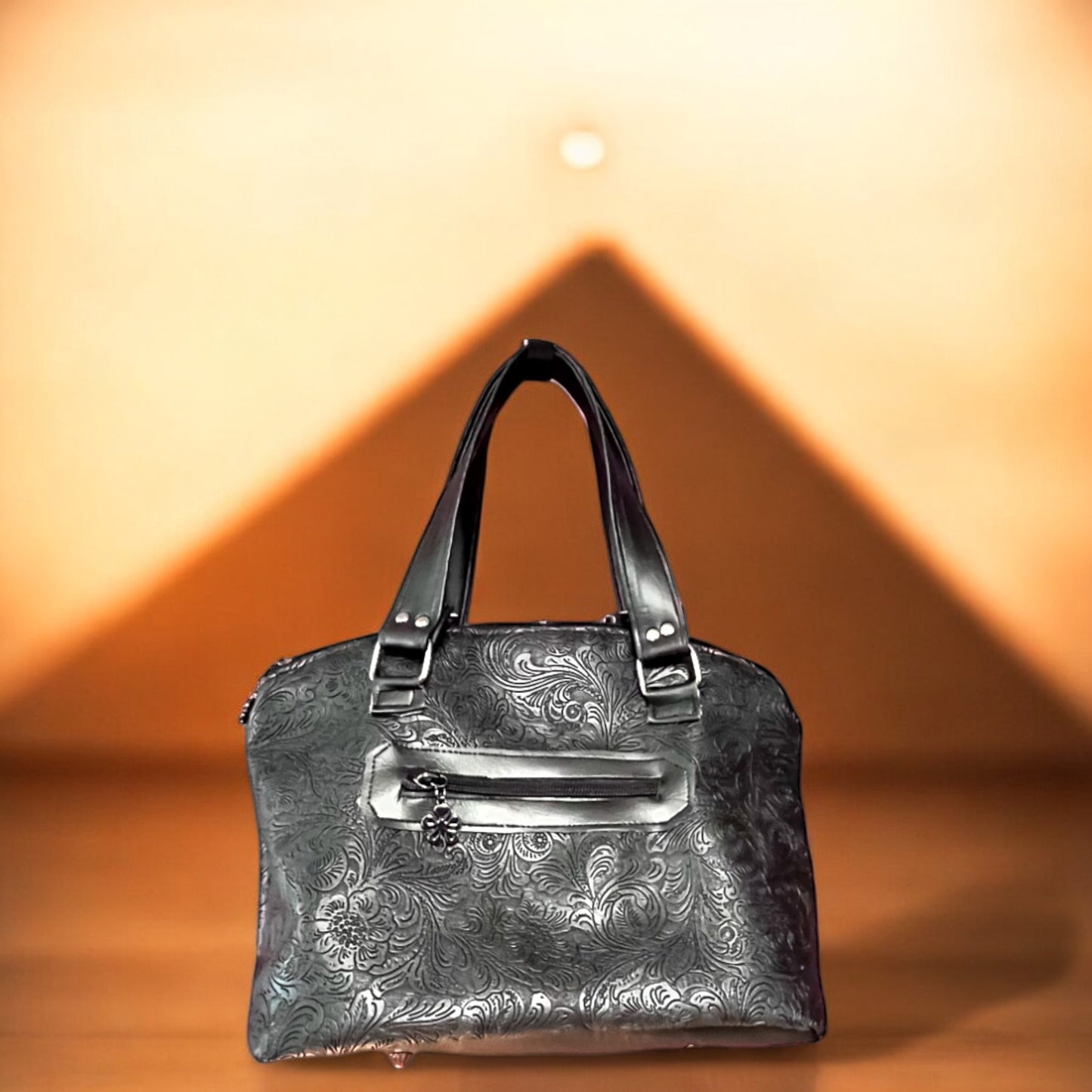 Lola Handbag Black Tooled