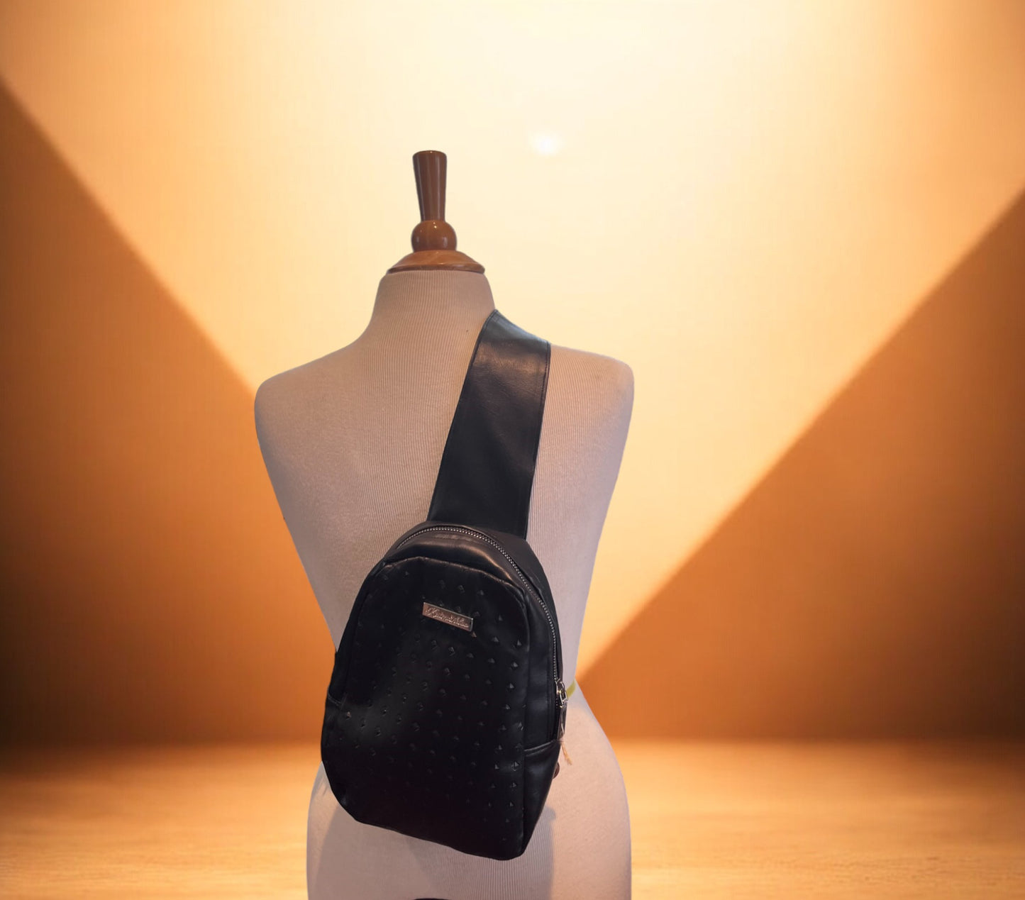 Catalina Crossbody Sling bag Black Pebble