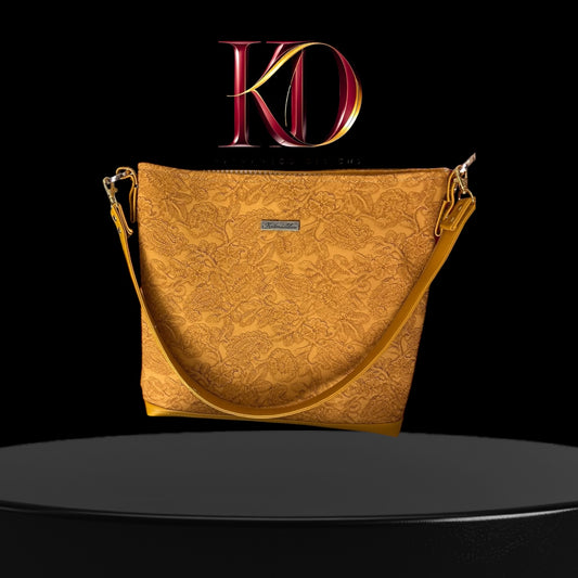 Yellow Tooled Shoulder Bag