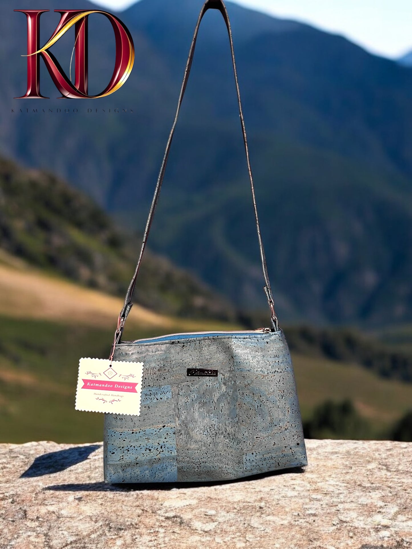 Teal-Cork shoulder bag