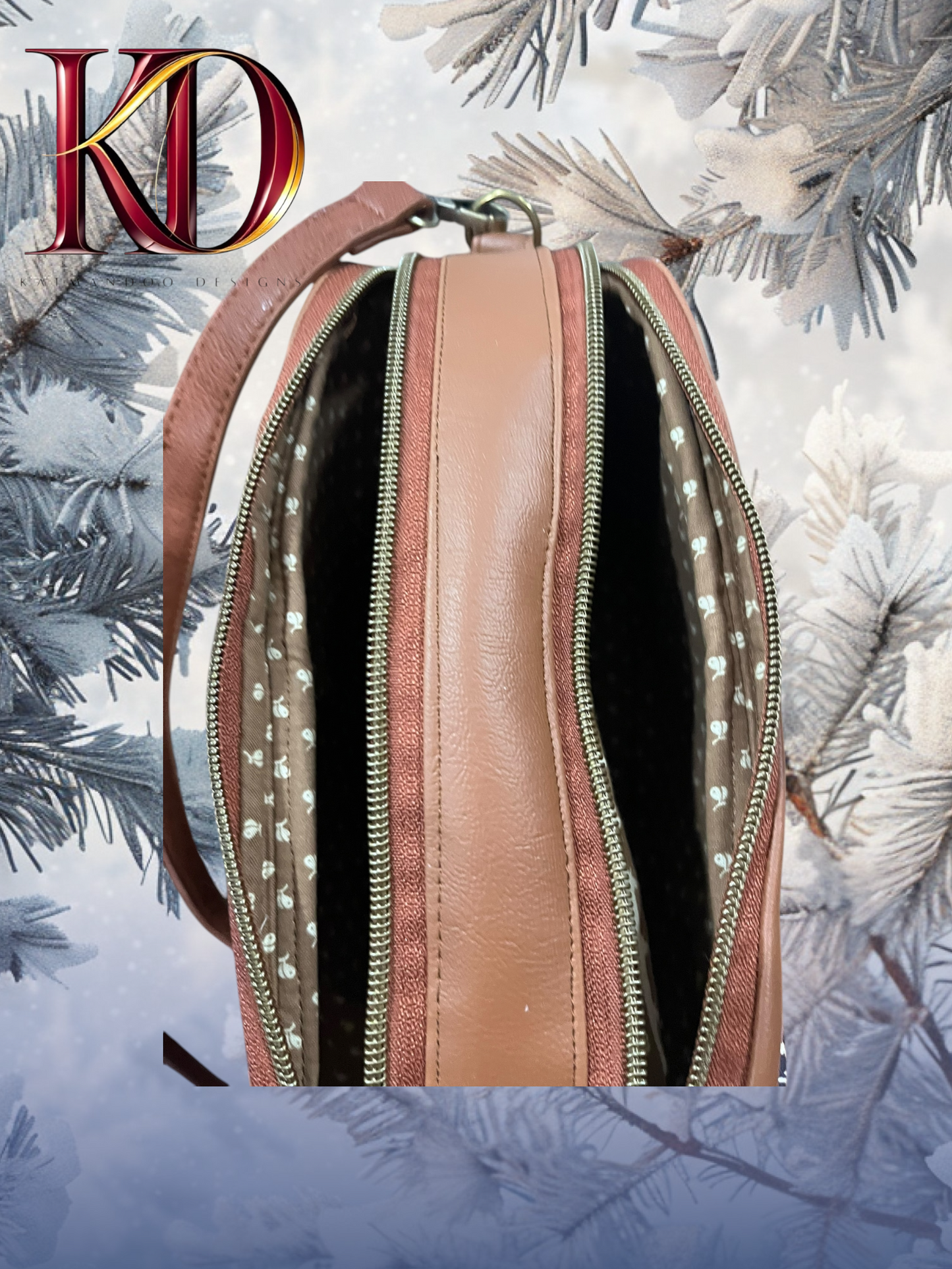 Leopard Duel Zipper Compartment Crossbody bag