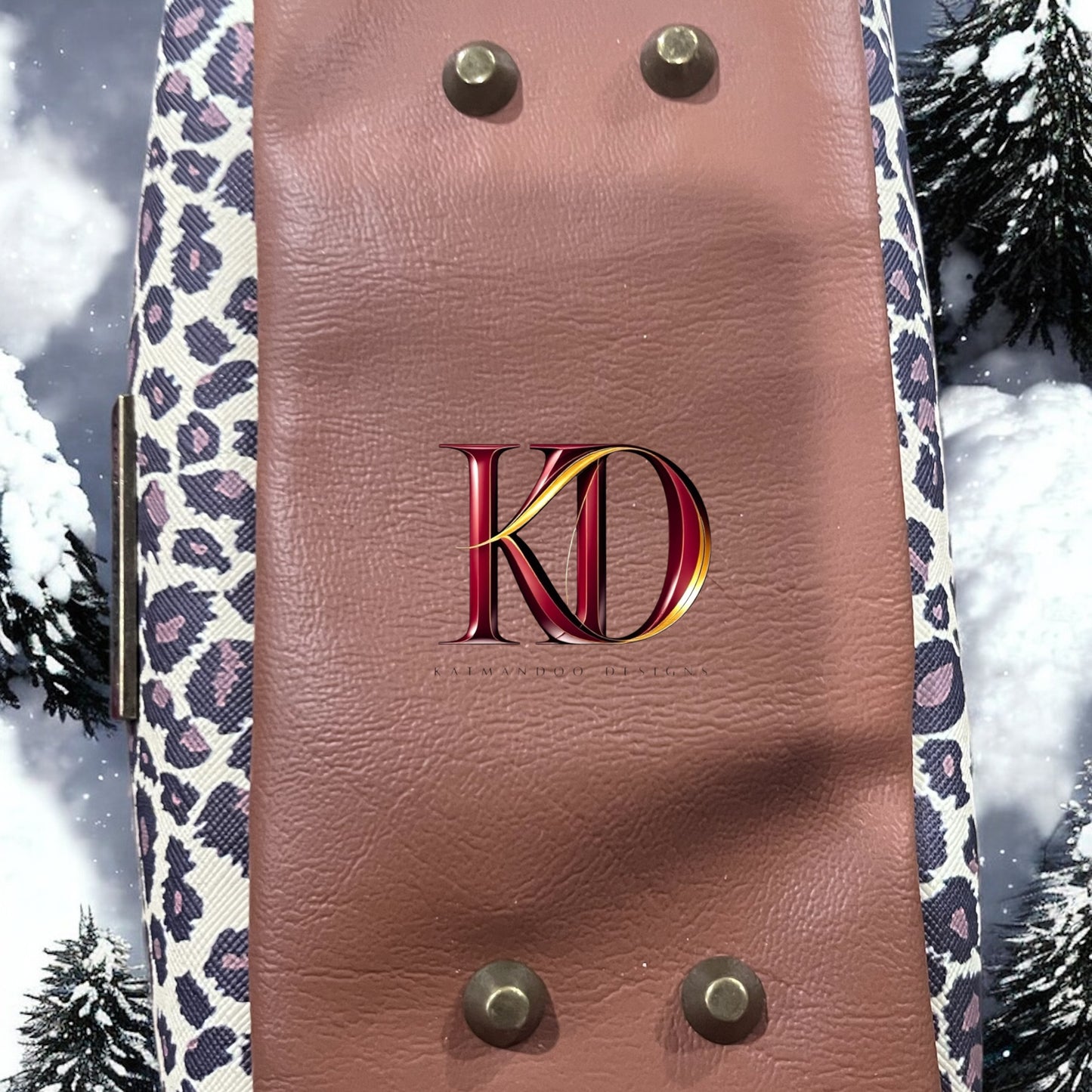 Leopard Duel Zipper Compartment Crossbody bag