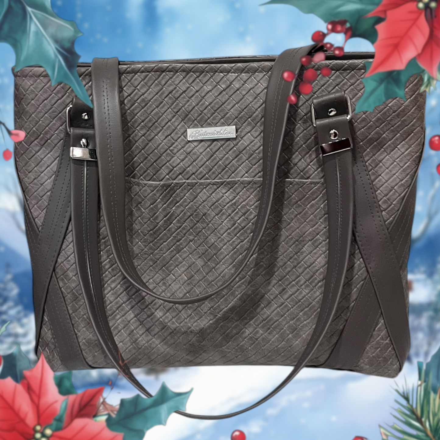Grey Passionflower handbag