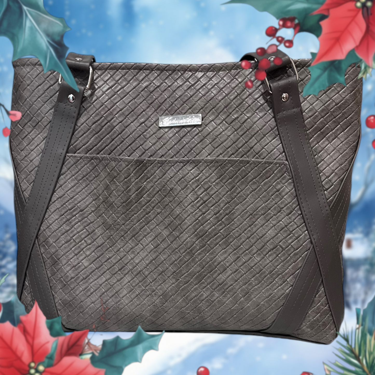 Grey Passionflower handbag