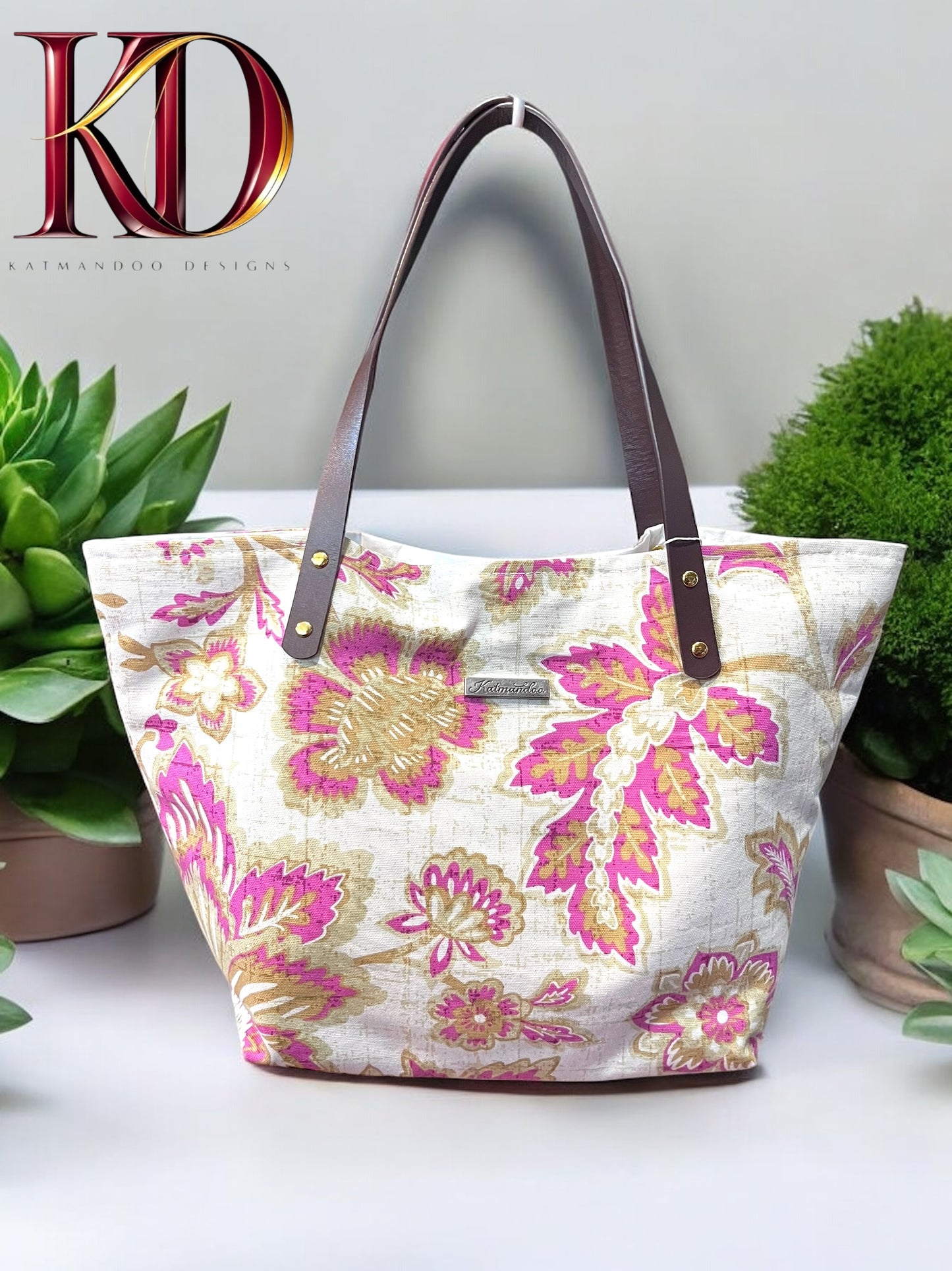 Pink and Gold Floral Fashion bag