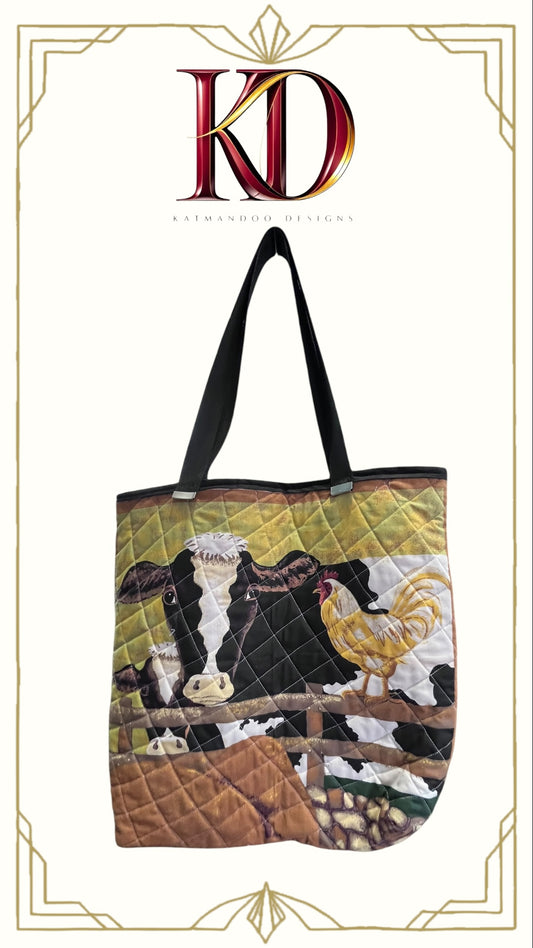 Quilted Farmhouse Tote Bag
