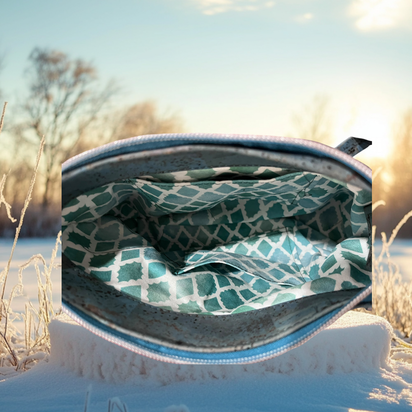 Teal-Cork shoulder bag